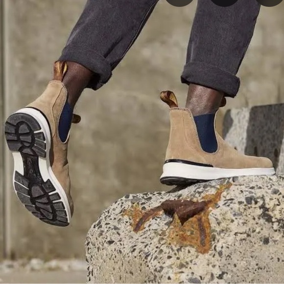 NEW🌺BLUNDSTONE 2146 CHELSEA SUEDE‎ SNEAKER BOOTS TAN NAVY BLUE women’s 8 EU 38 - Picture 5 of 15